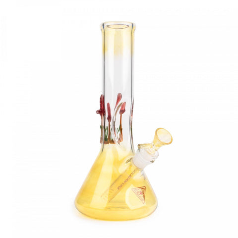 Red Eye Glass 9" tall glass on glass mushroom tube w/beaker and ice catcher - MR. VAPOR